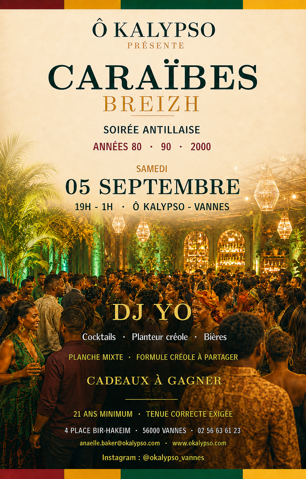Flyer soirée caraibeene 5 septembre 2026